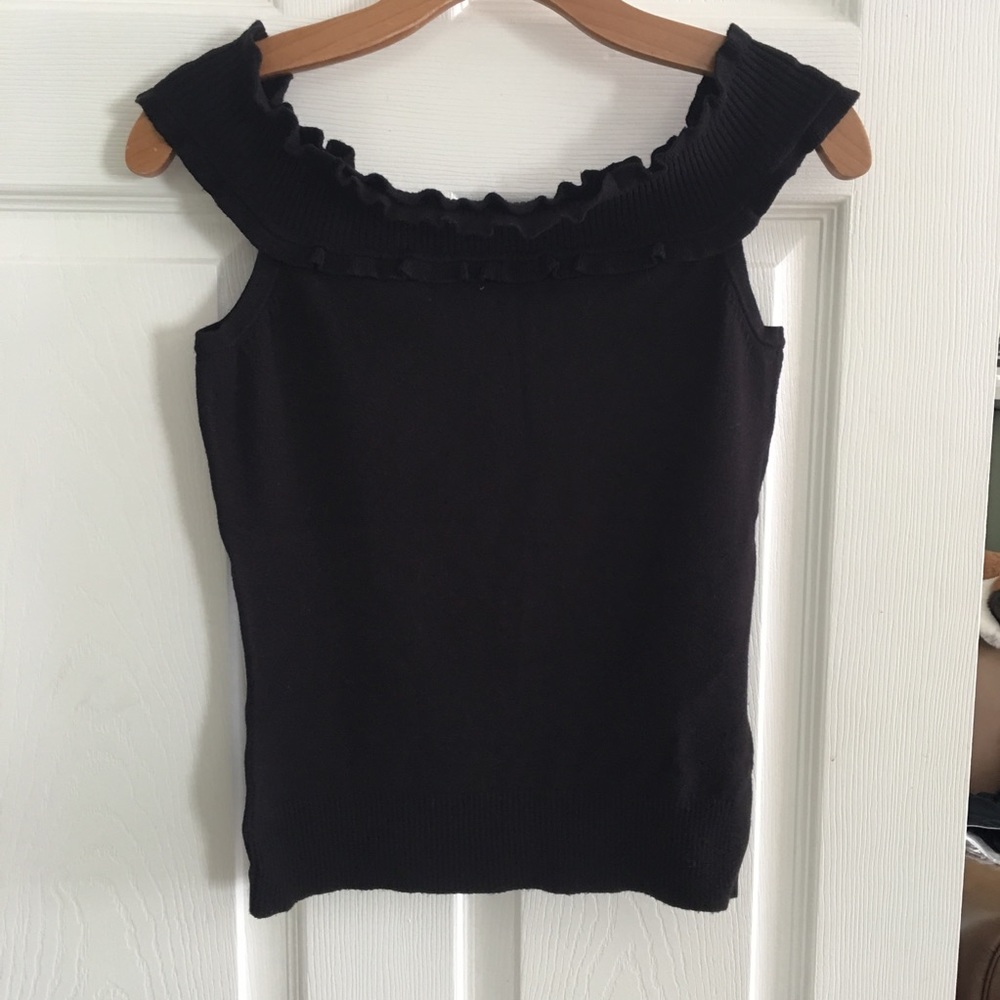Black Off the Shoulder Knit Top